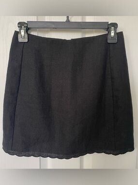 Sézane Malia skirt in black linen